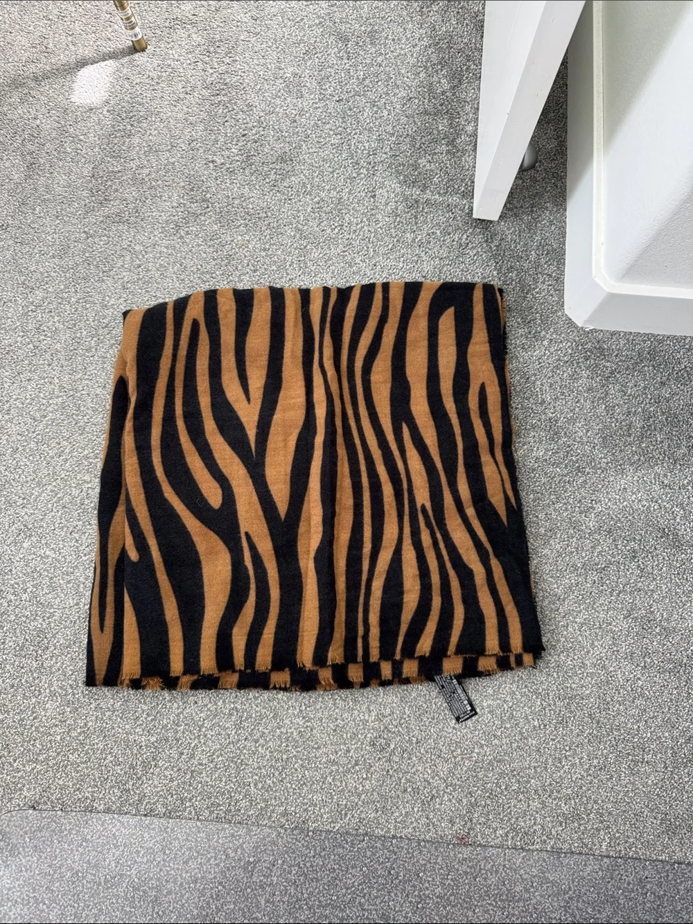 ZARA Brown & Black Striped Knit Scarf